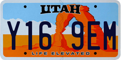 UT license plate Y169EM