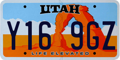 UT license plate Y169GZ