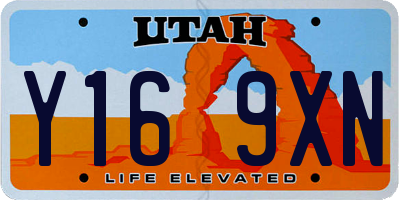 UT license plate Y169XN