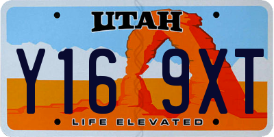 UT license plate Y169XT