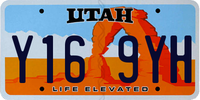 UT license plate Y169YH