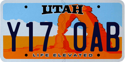 UT license plate Y170AB