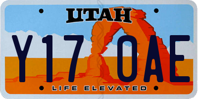 UT license plate Y170AE