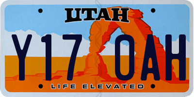 UT license plate Y170AH