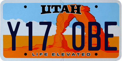 UT license plate Y170BE