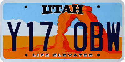 UT license plate Y170BW