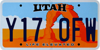 UT license plate Y170FW