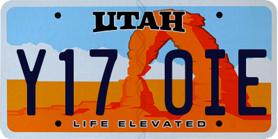 UT license plate Y170IE