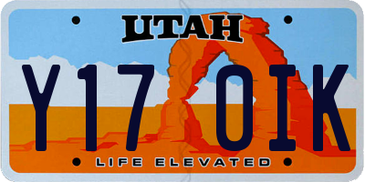 UT license plate Y170IK