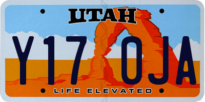 UT license plate Y170JA