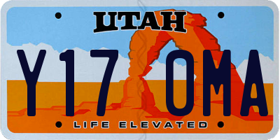 UT license plate Y170MA