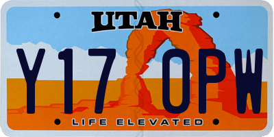 UT license plate Y170PW