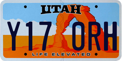 UT license plate Y170RH