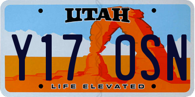 UT license plate Y170SN