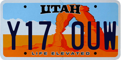 UT license plate Y170UW