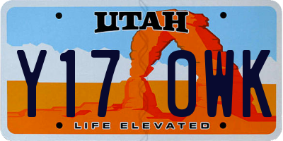 UT license plate Y170WK