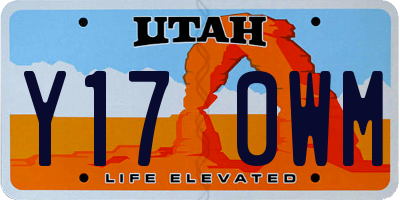 UT license plate Y170WM