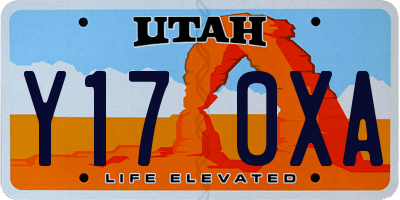UT license plate Y170XA