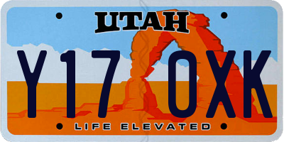 UT license plate Y170XK