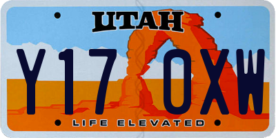 UT license plate Y170XW