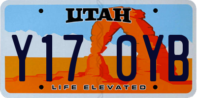 UT license plate Y170YB
