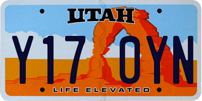 UT license plate Y170YN