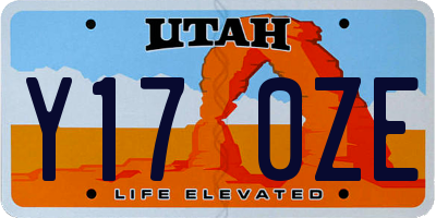 UT license plate Y170ZE