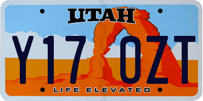 UT license plate Y170ZT