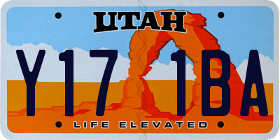 UT license plate Y171BA
