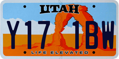 UT license plate Y171BW