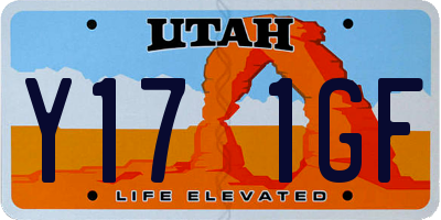 UT license plate Y171GF