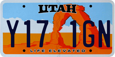 UT license plate Y171GN