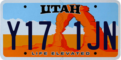 UT license plate Y171JN