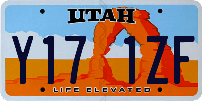UT license plate Y171ZF