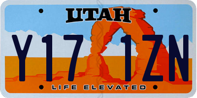 UT license plate Y171ZN