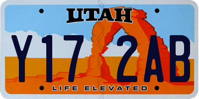 UT license plate Y172AB