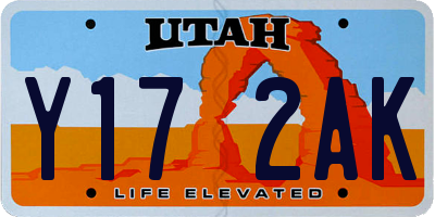UT license plate Y172AK