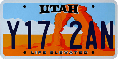 UT license plate Y172AN