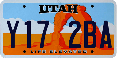 UT license plate Y172BA