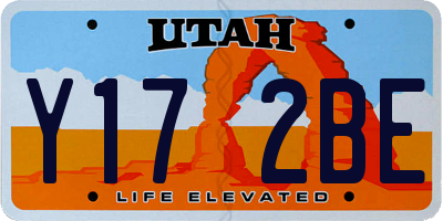 UT license plate Y172BE
