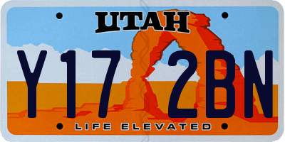 UT license plate Y172BN