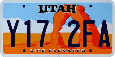 UT license plate Y172FA