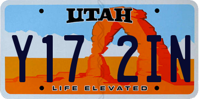 UT license plate Y172IN