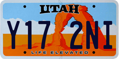 UT license plate Y172NI
