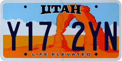 UT license plate Y172YN