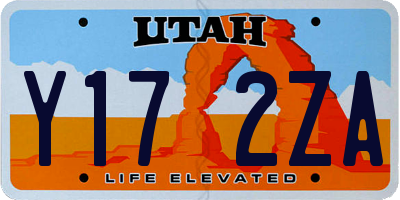 UT license plate Y172ZA
