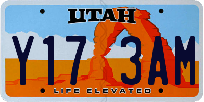 UT license plate Y173AM