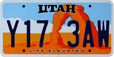 UT license plate Y173AW