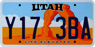 UT license plate Y173BA