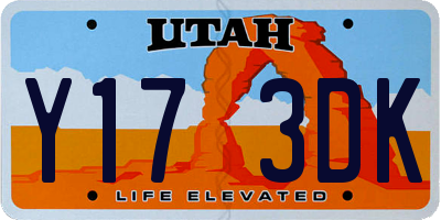 UT license plate Y173DK